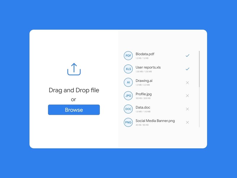 文件上傳 UI 介面範例