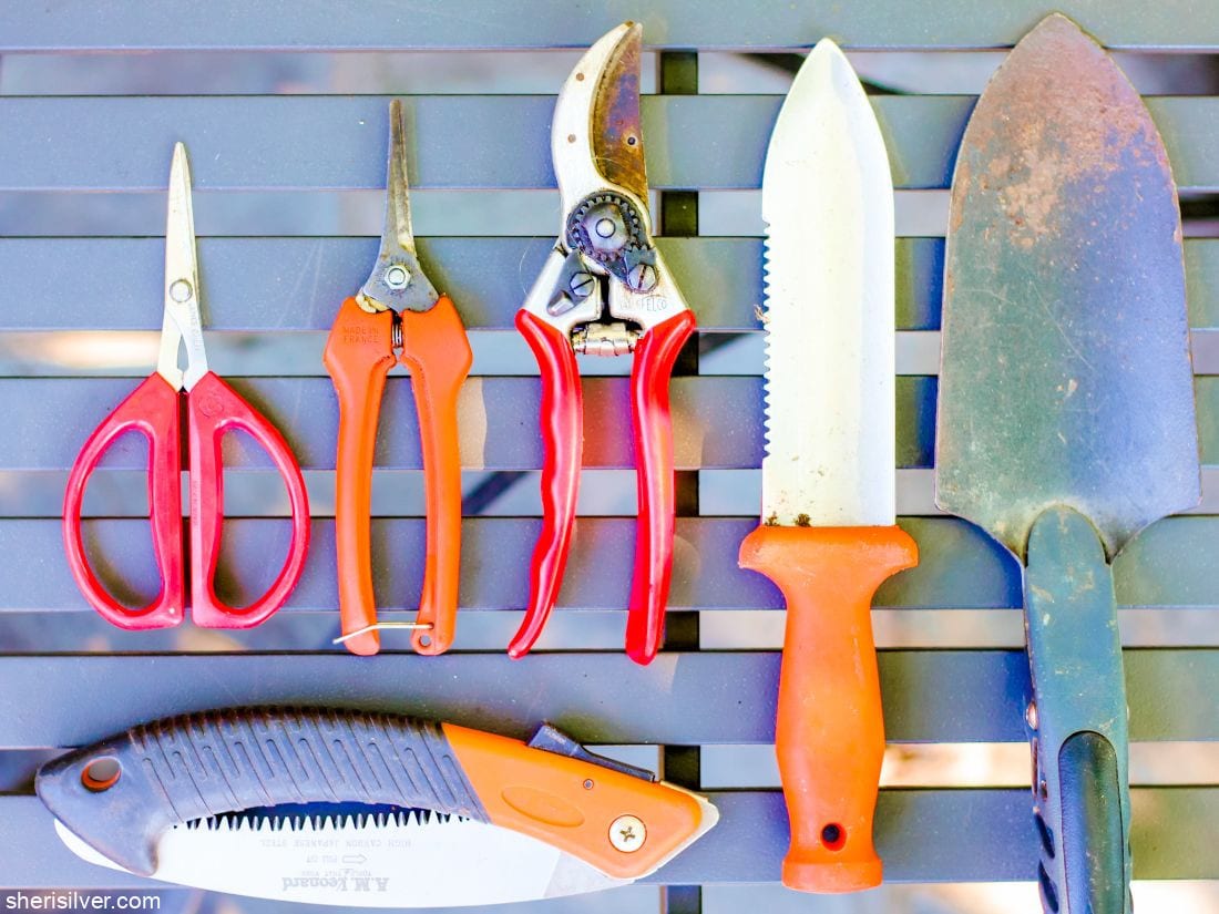 landscape tools on desk