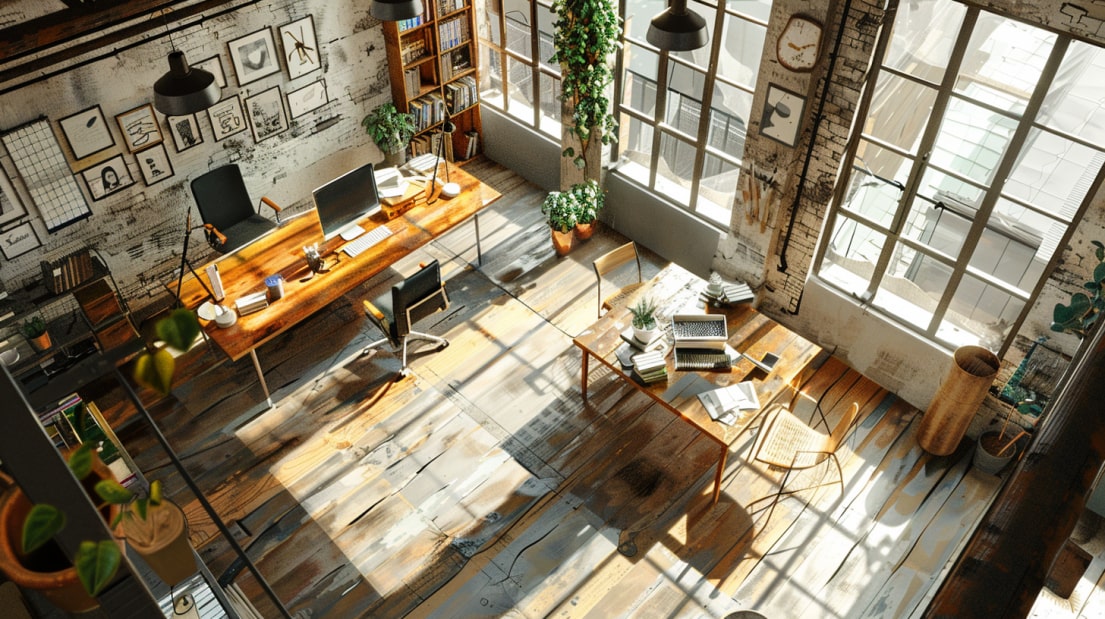 scenic view of technological workspace