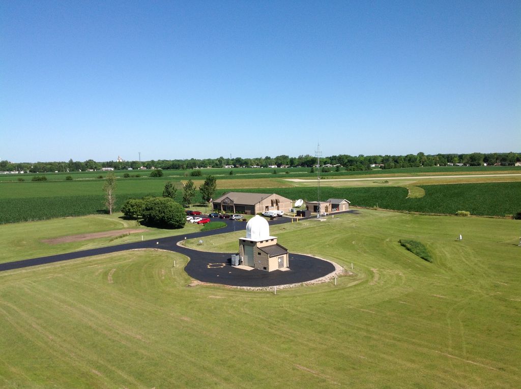 weather station landscape with radar antenna