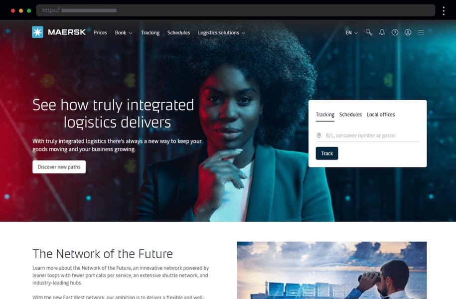 Example of a modern company website design