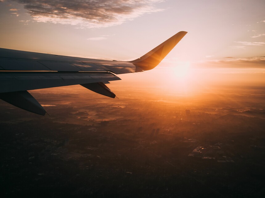 airplane window seat view