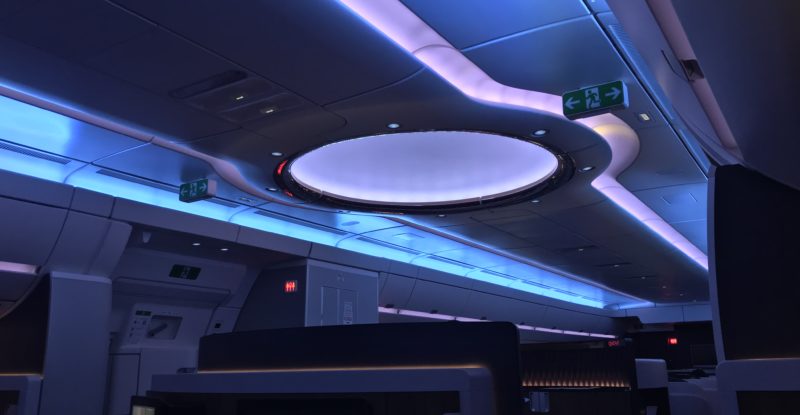 modern aircraft cabin lighting installation