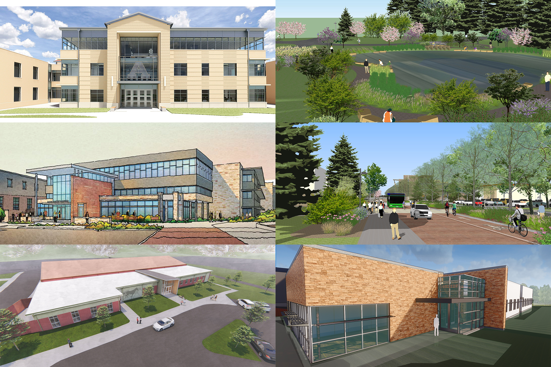 construction site and college campus