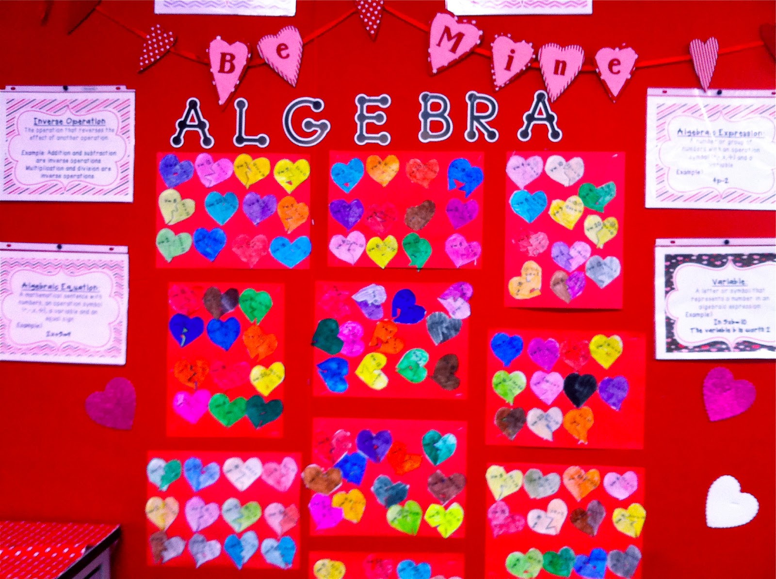 classroom, students, algebra activity, math board