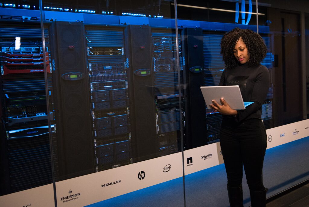 diverse data servers futuristic technology