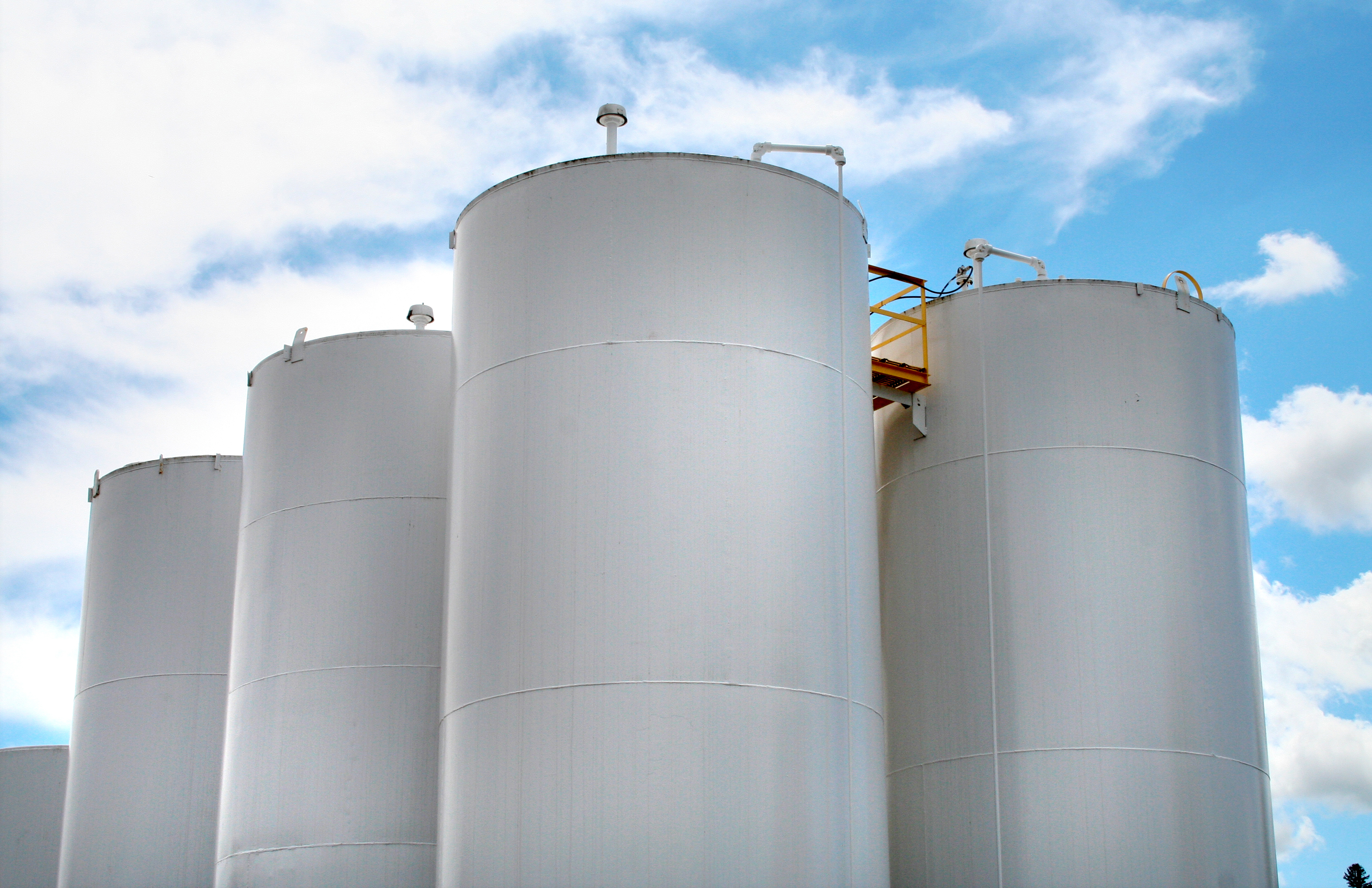 oil refinery equipment and storage tanks
