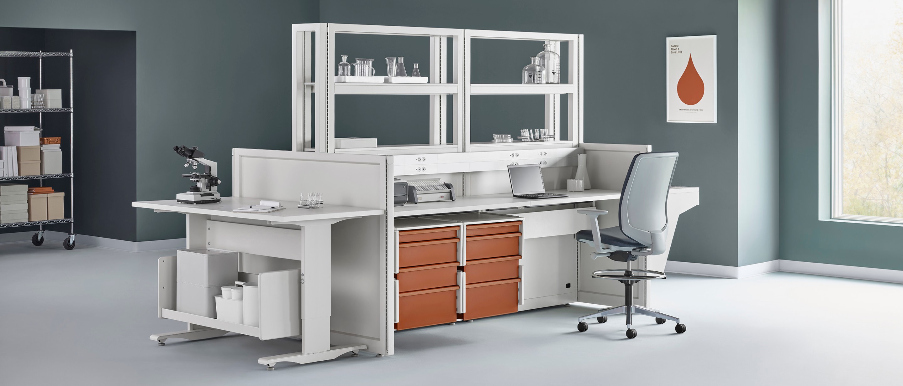 professional workspace, healthcare facility, academic research lab