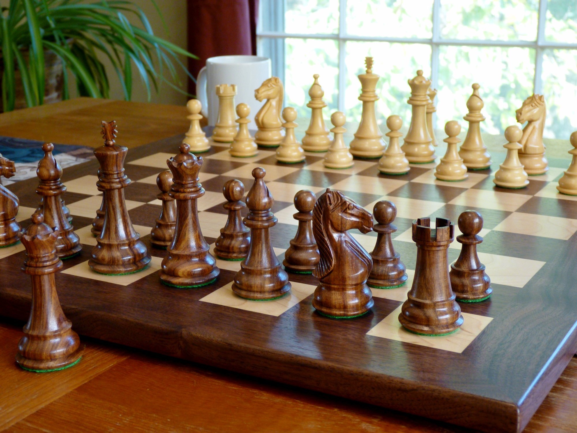 chess pieces on wooden board