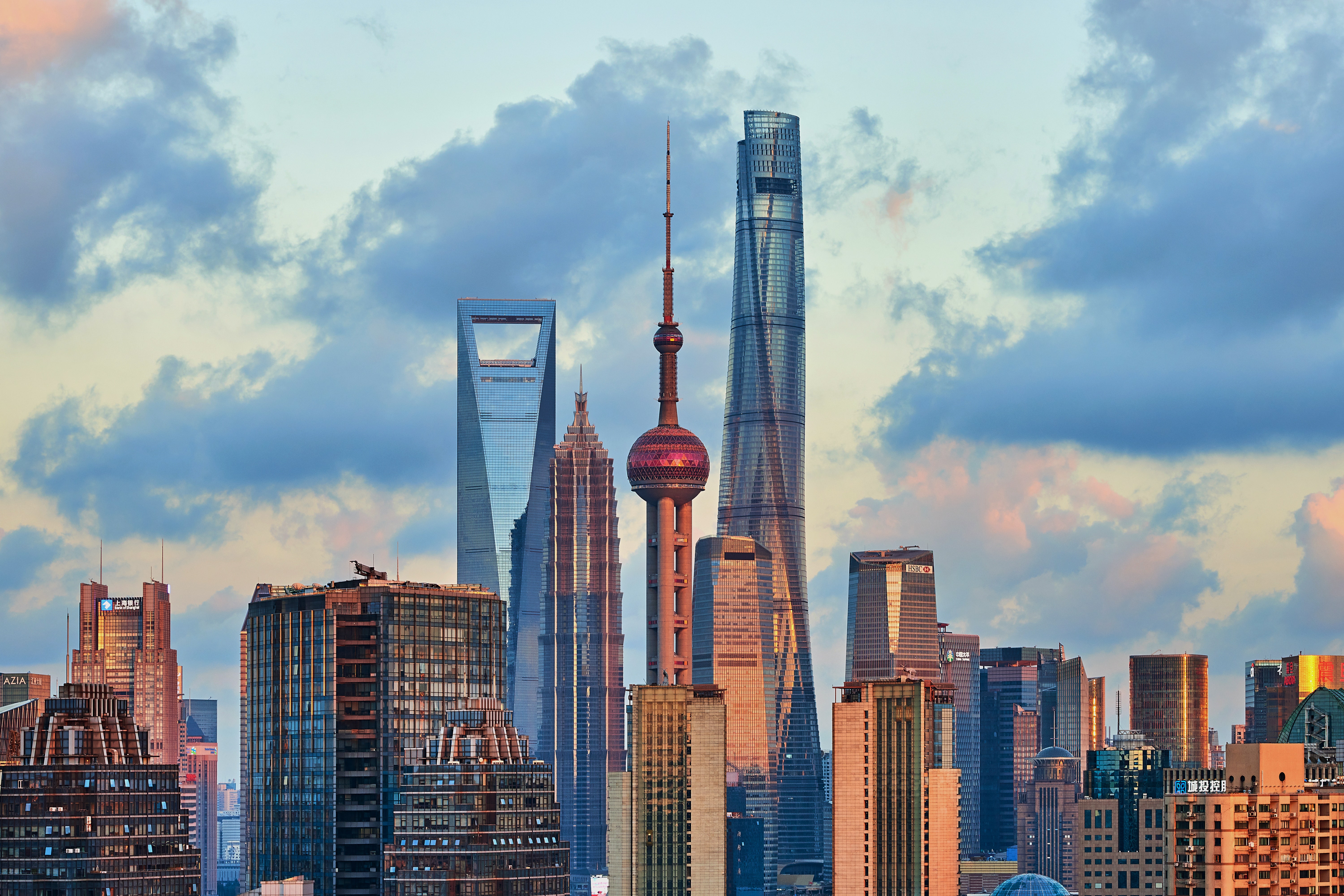 vibrant global city skyline