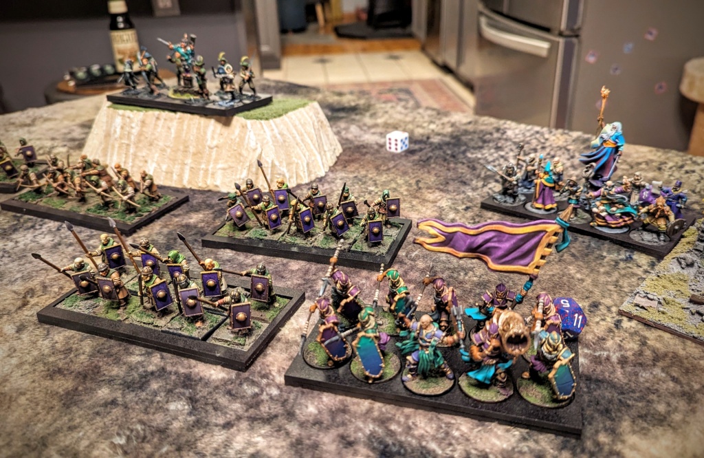 tabletop wargaming miniatures on battlefield setup