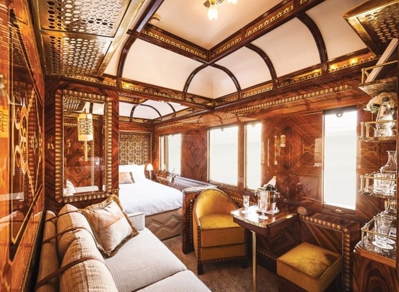 luxurious train interior view