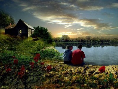 romantic couple nature scenery
