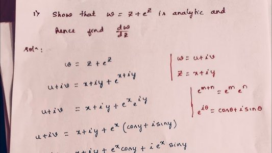 complex analysis equations on paper