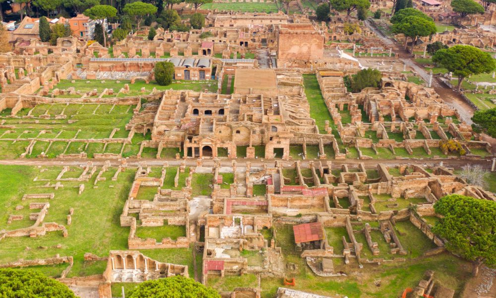aerial view ancient rome ruins