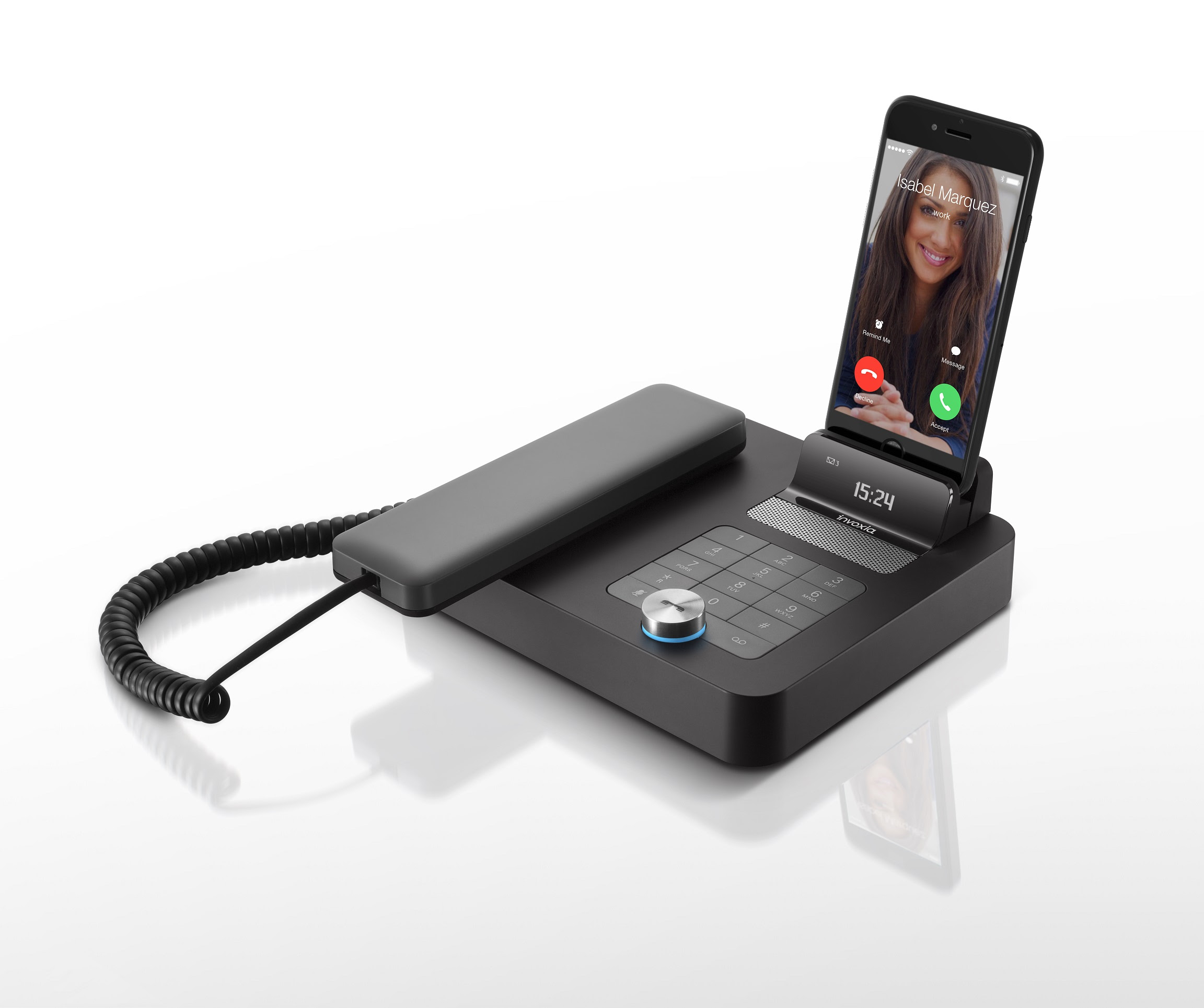 corporate office desk and android device