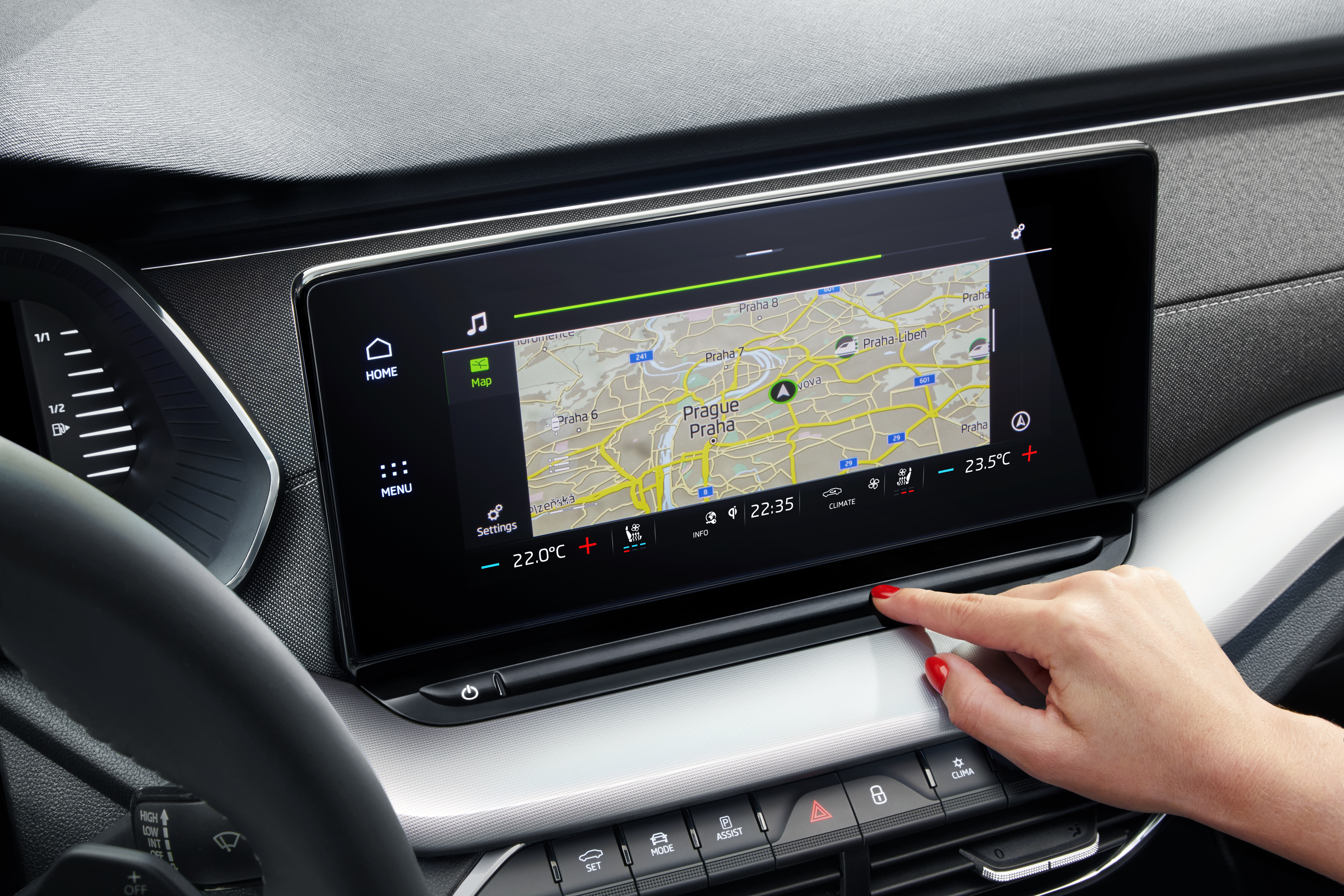 skoda, infotainment system, car interior, technology