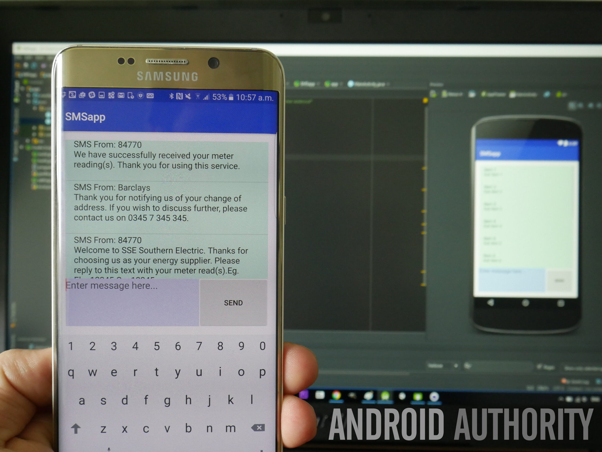 android sms receiving application