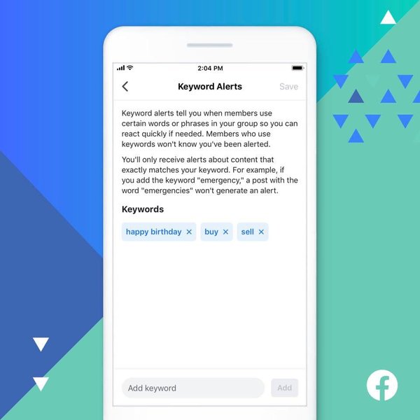 Conceptual image of keyword alert functionality