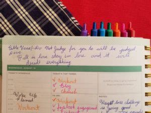 organized planner with travel and dining plans