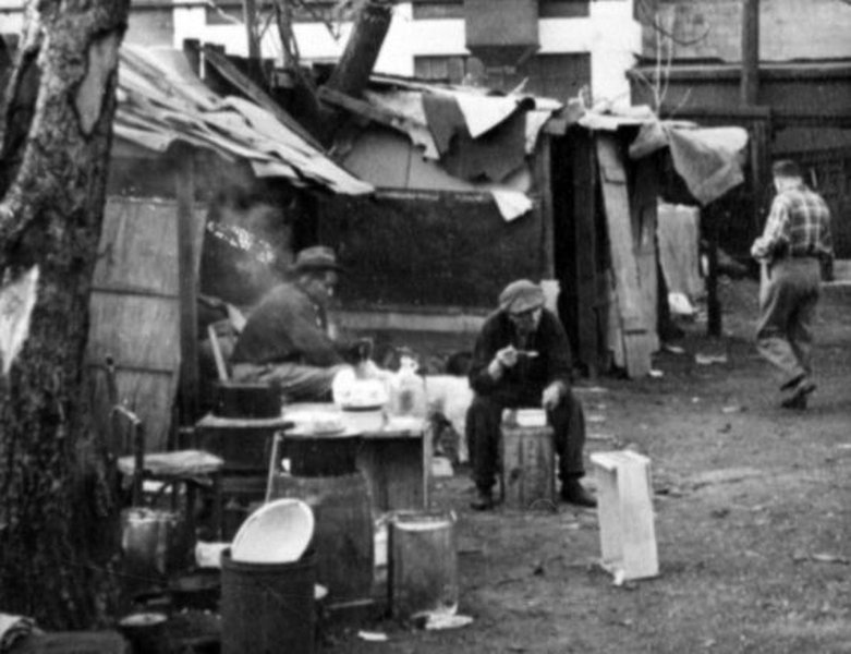 urban poverty street scene