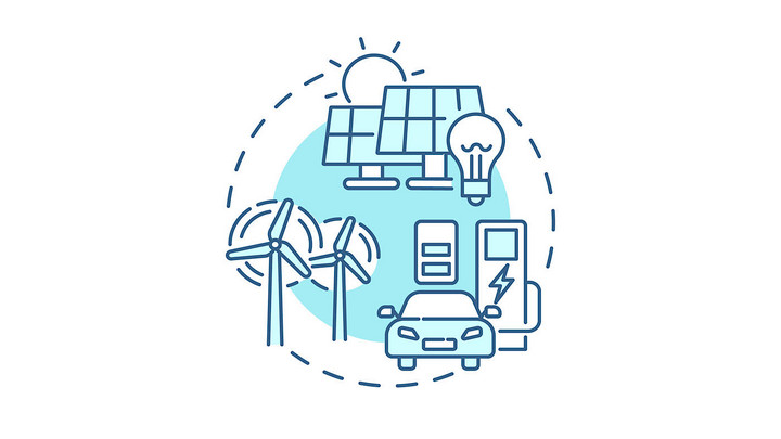 urban technology interface, smart devices, eco friendly icons