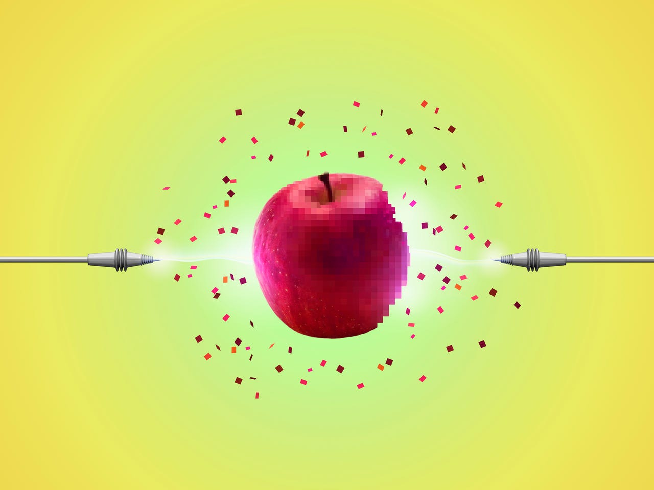 apple fruit and technology devices