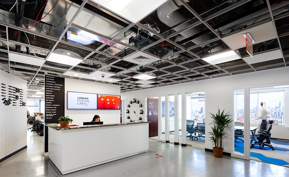 urban office buildings and tech conference