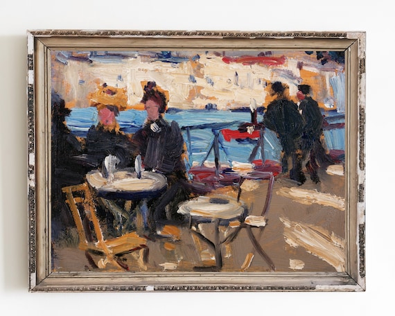vintage cafe scene portrait