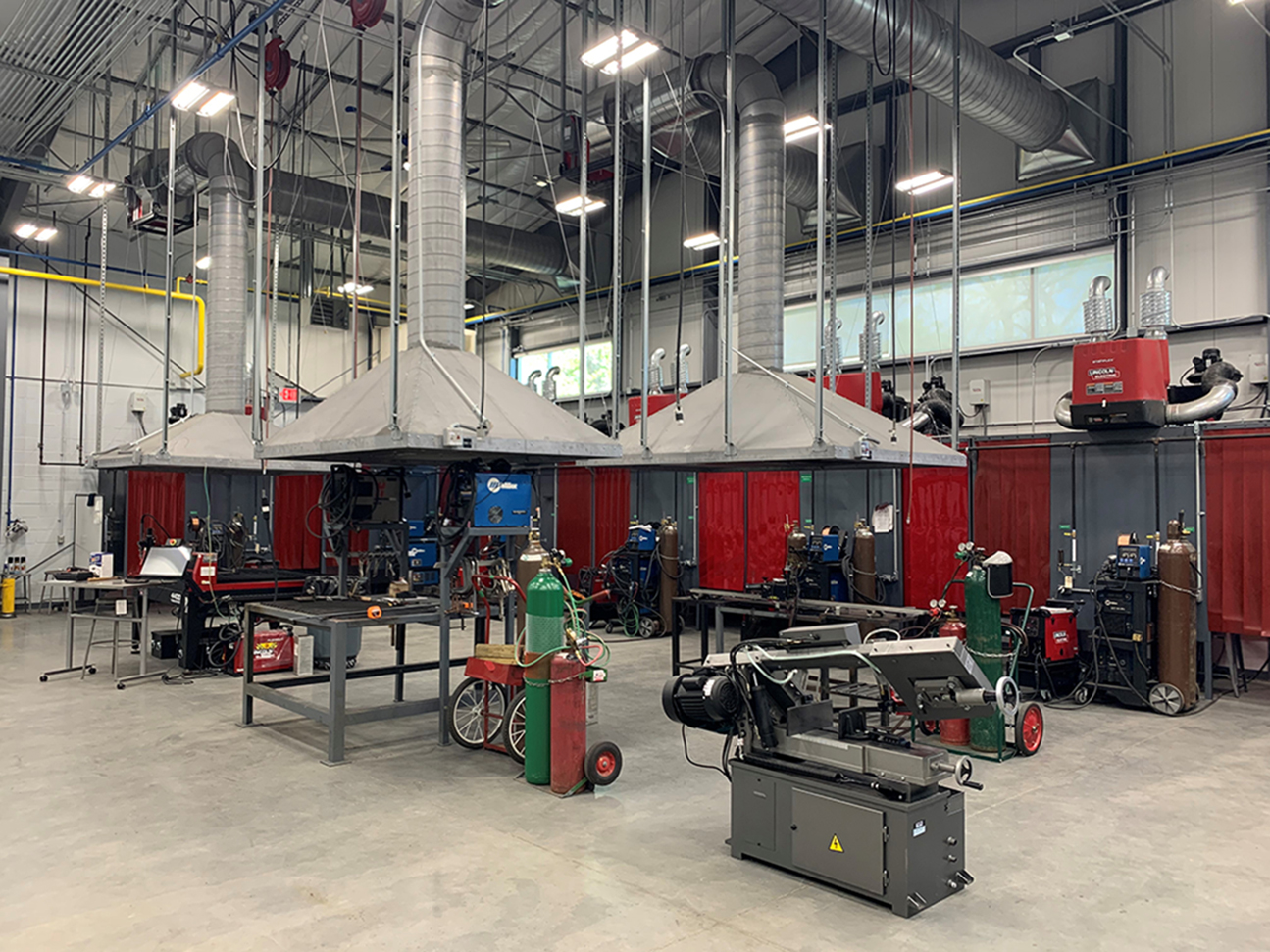industrial welding equipment and training session