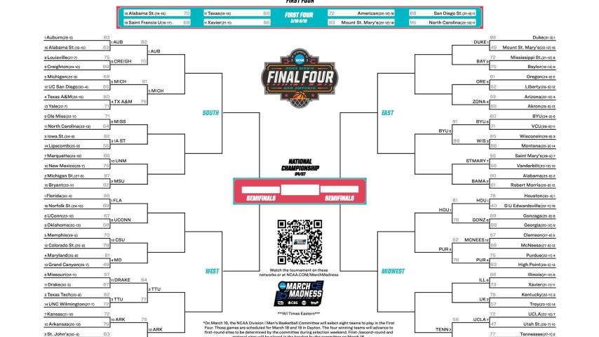 sports tournament bracket live action