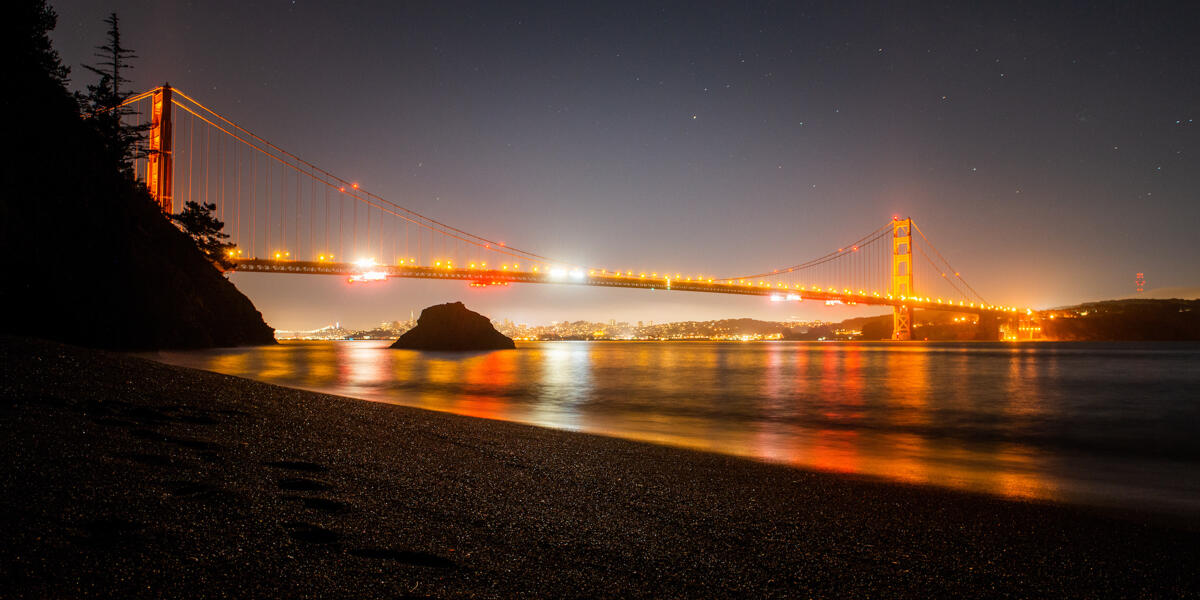 coastal city view with changing skies