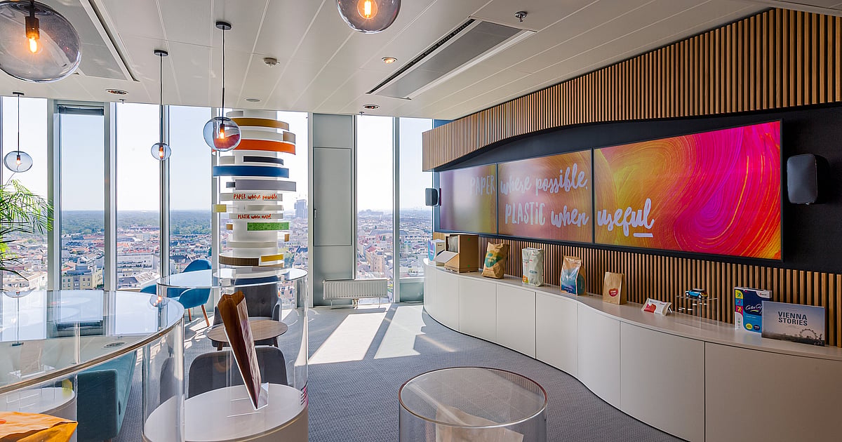 austrian corporate office interior with financial documents