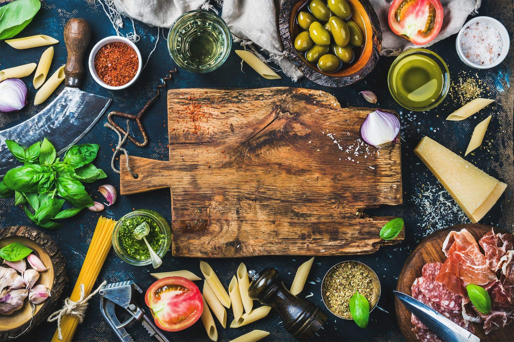 traditional italian cuisine kitchen ingredients