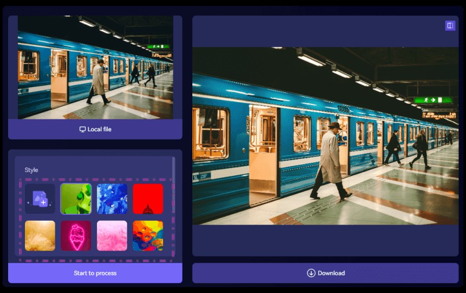 User interface showing selection of sample and target images for color matching
