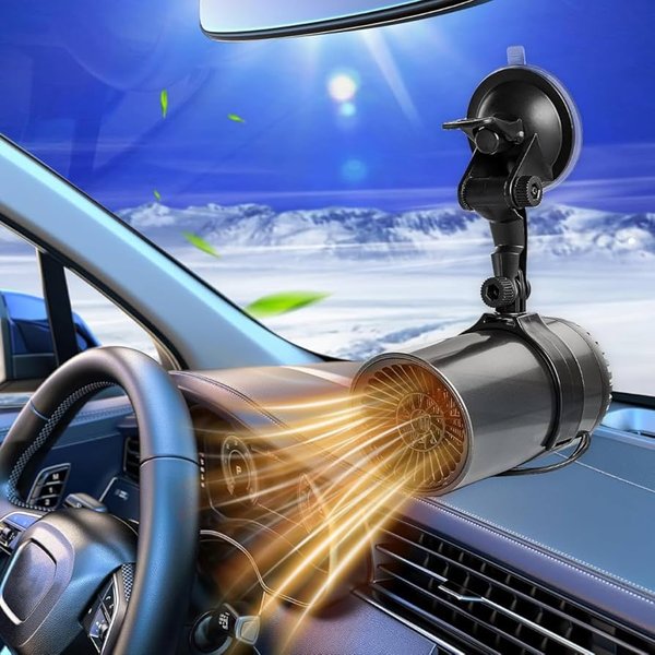 車用ファンヒーターとエアコン操作パネルのイメージ