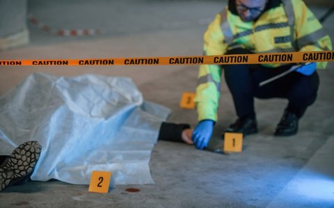 forensic autopsy examination scene