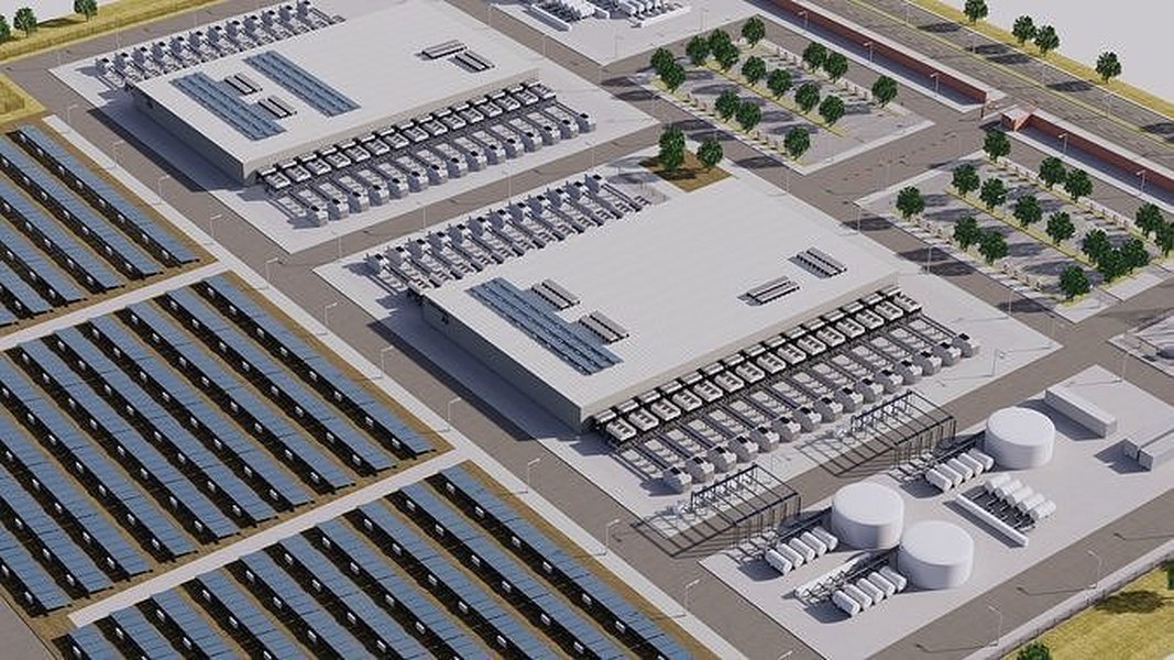 Modelo 3D de un edificio de centro de datos de AWS