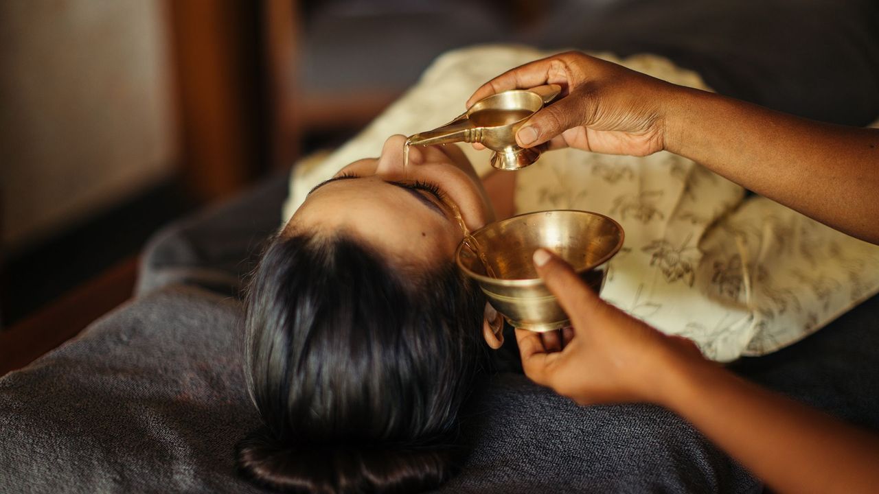 traditional indian herbs and natural spa massage