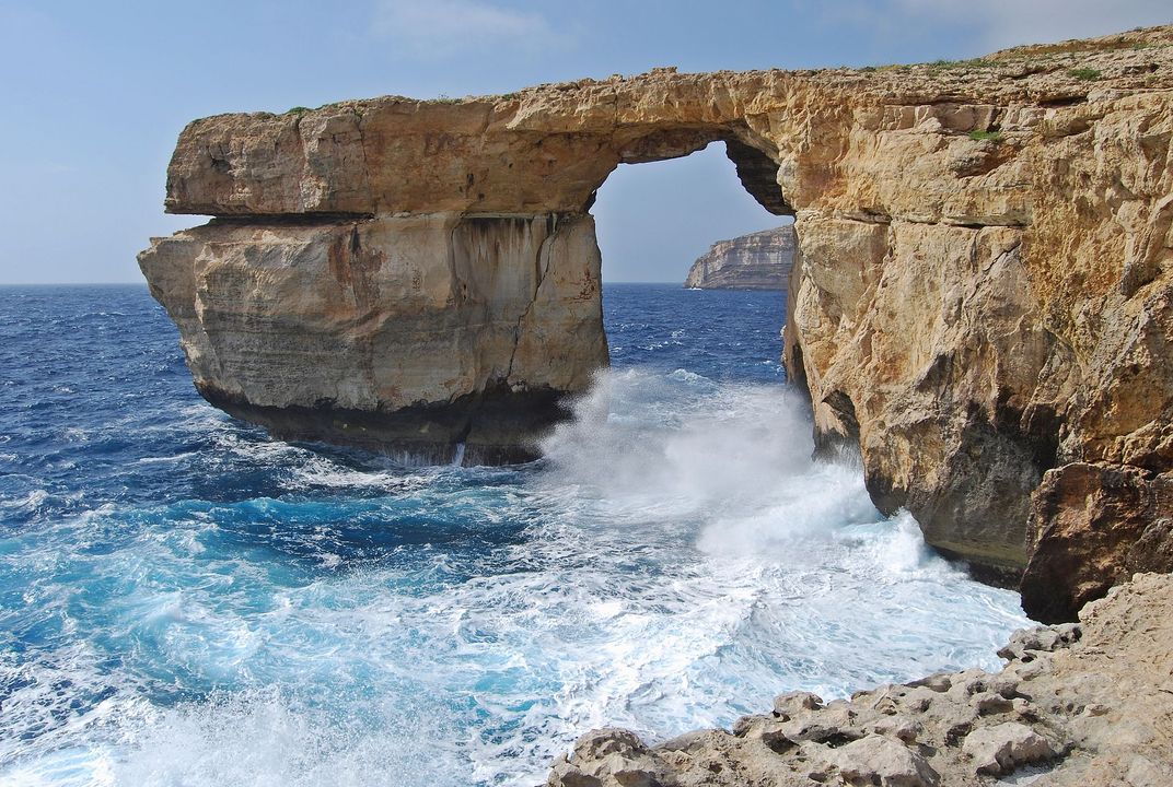 majestic limestone arch mediterranean storm