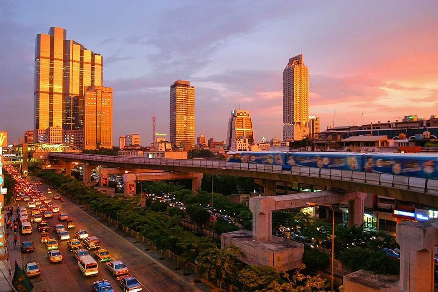 bangkok cityscape with BTS station