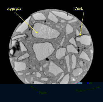CT scan of concrete structure