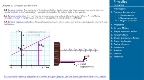 Physclips - Constant Acceleration