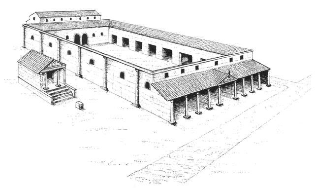 ancient ruined basilica structure