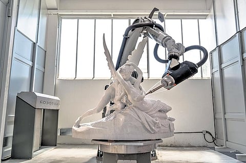 technology prosthetic arm sculpture