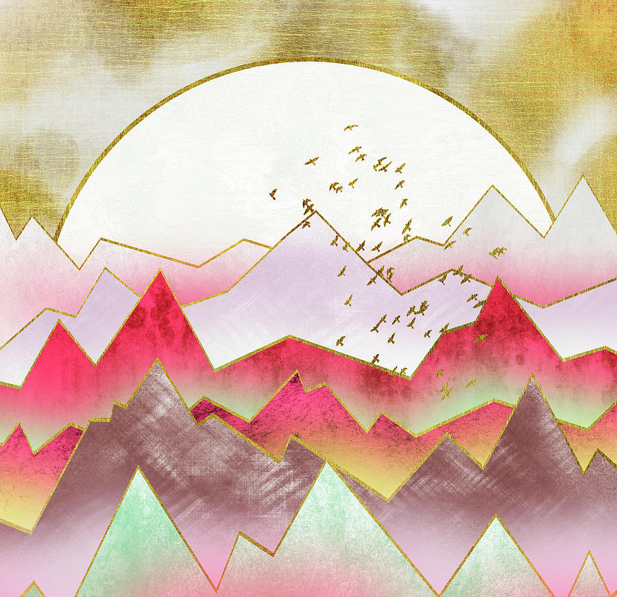 nature landscapes, abstract geometric design