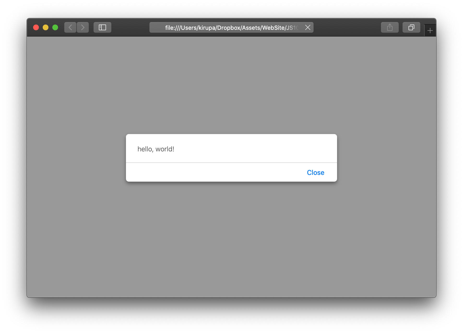 browser window warning dialog