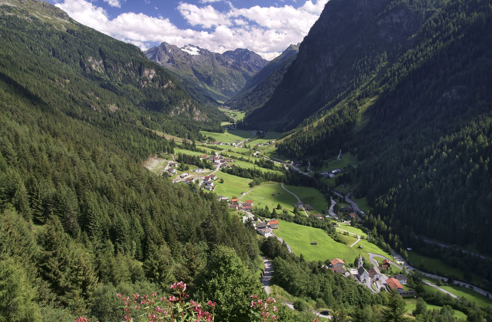 industrial plants and alpine scenery