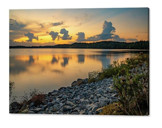 sunrise natural landscape with calm water