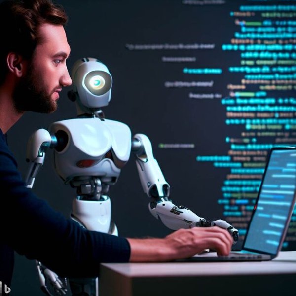 Abstract visual representing AI impact on software development